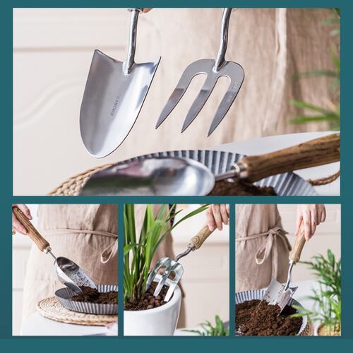 Herramientas de jardinería mango de madera 3 piezas