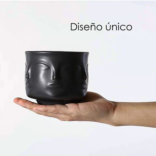 Ilios Innova Macetero minimalista con cara multifacética Maceta de cerámica con Forma de Rostro para decoración