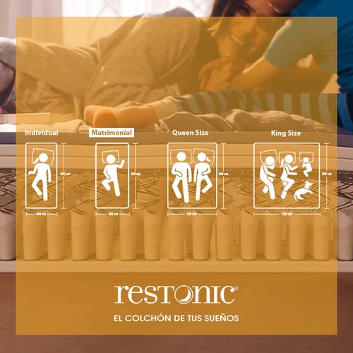 Colchón Matrimonial Restonic Crosby Con Mega Colchoneta Premium 
