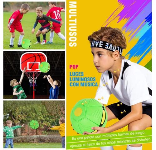 Pelota Deformable Con Luces Juguete Didáctico Para Niños Verde