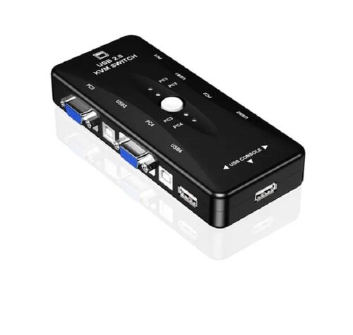 Conmutador Kvm 4 Puertos Con Conmutador De Teclado Y Ratón
