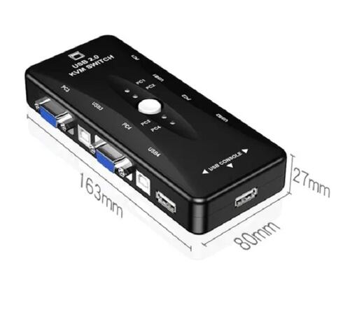 Conmutador Kvm 4 Puertos Con Conmutador De Teclado Y Ratón