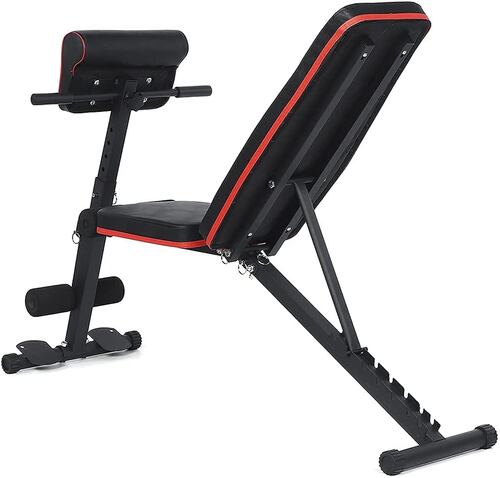 Banco para ejercicio multifuncional ajustable para entrenamiento de cuerpo completo con diseño plegable para el hogar multi-posiciones gym para pesas y mas..