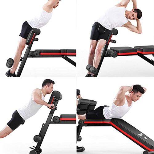 Banco para ejercicio multifuncional ajustable para entrenamiento de cuerpo completo con diseño plegable para el hogar multi-posiciones gym para pesas y mas..
