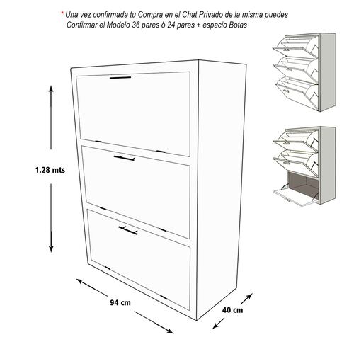 Mueble Zapatero Moderno Hasta 36 O 24 Pares Practico  Blanco Parota