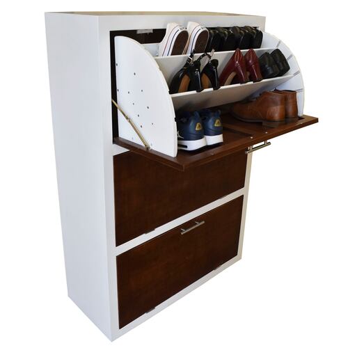 Mueble Zapatero Moderno Hasta 36 O 24 Pares Practico  Blanco Parota