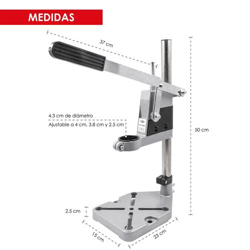 Soporte Taladro Vertical 4 Sujetadores Base Hierro 1 a 60 mm Ajustable Gutstark