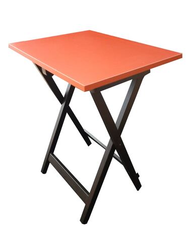 Mesa Plegable, cubierta de  Melamina Utility Hogare, Mesa Minimalista Chocolate Rojo 