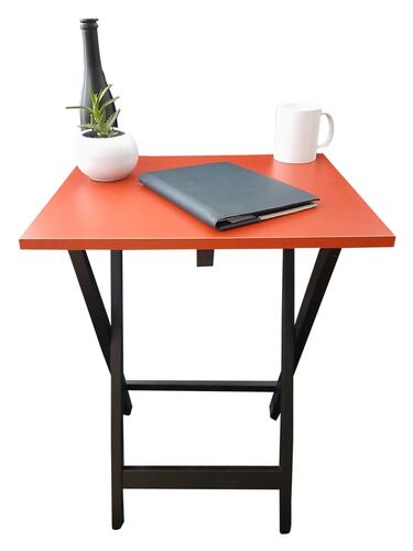 Mesa Plegable, cubierta de  Melamina Utility Hogare, Mesa Minimalista Chocolate Rojo 
