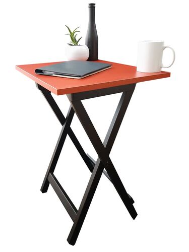 Mesa Plegable, cubierta de  Melamina Utility Hogare, Mesa Minimalista Chocolate Rojo 