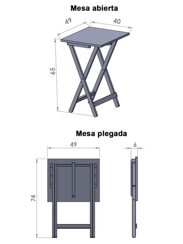 Mesa Plegable, cubierta de  Melamina Utility Hogare, Mesa Minimalista Chocolate Rojo 