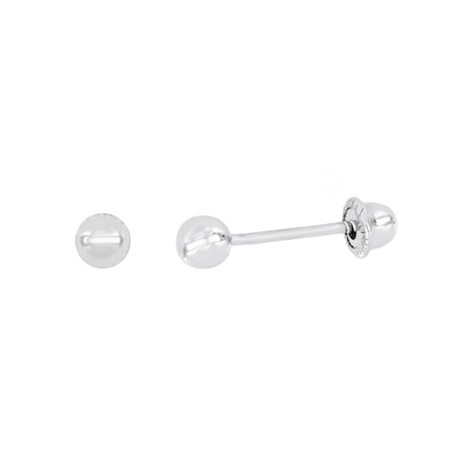 Aretes Dormilonas Authshine Oro blanco 14 kilates 2mm mujer