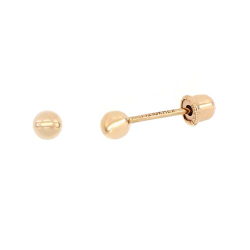 Aretes Dormilonas Authshine Oro amarillo 14 kilates 2.5mm mujer