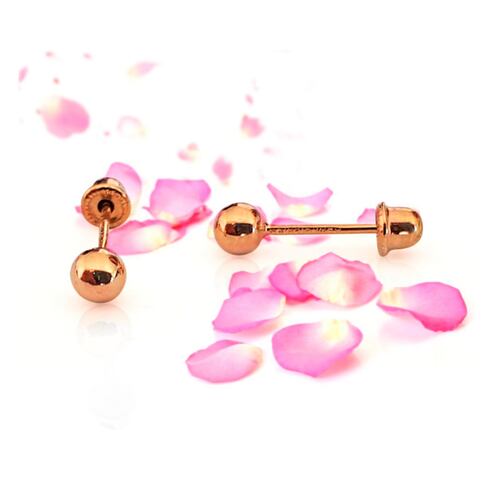 Aretes Dormilonas Authshine Oro amarillo 14 kilates 2.5mm mujer