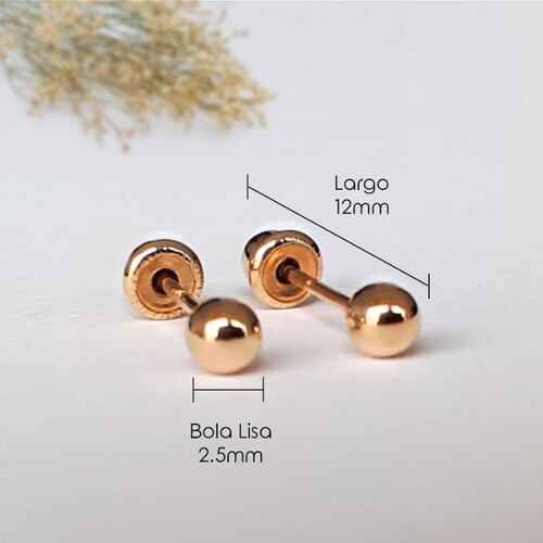Aretes Dormilonas Authshine Oro amarillo 14 kilates 2.5mm mujer