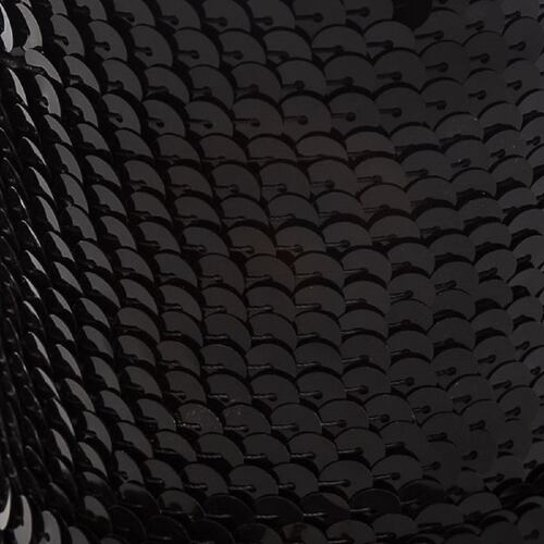 Galón Lentejuela Metálico Negro Plana 100m No.6mm Selanusa