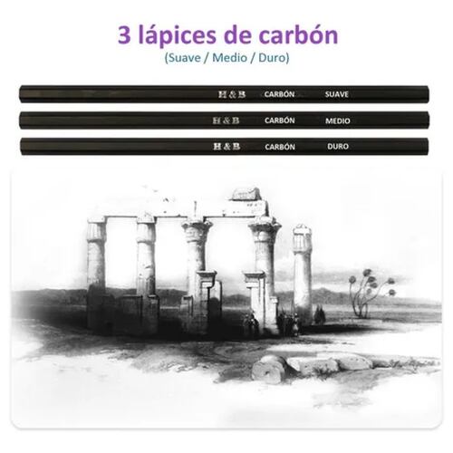 Set 145 Lápices De Dibujo De Colores Metálicos Grafito H&b.