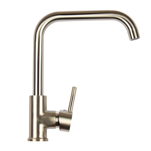 CNX Mezcladora Monomando (Satinada) Para Fregadero (Incluye Mangueras de agua fría y Caliente), fabricada en acero inox.