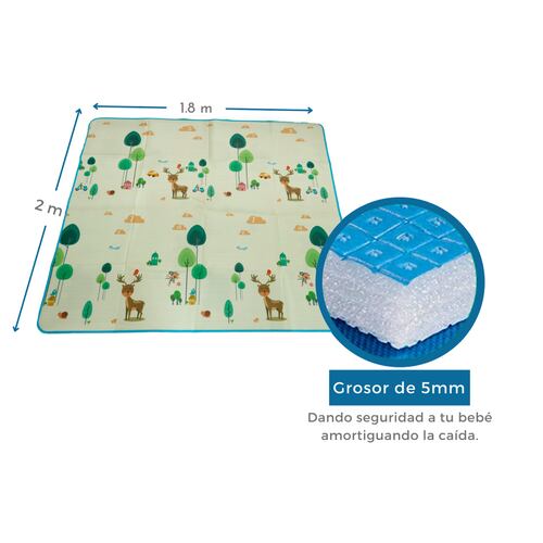 Tapete Alfombra Didáctico Para Bebés 2x1.80m Doble Vista En cada vista un estampado 