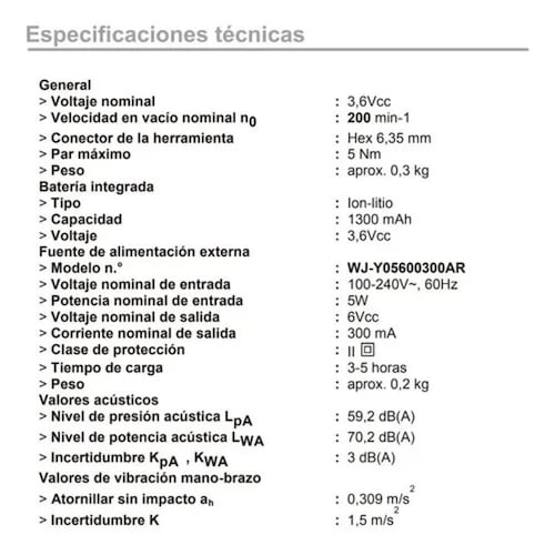 Atornillador Eléctrico - Klatter - Inalámbrico 3.6v