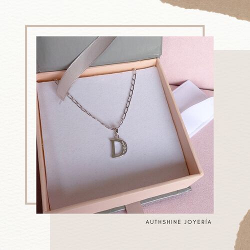 Collar de Inicial Authshine de Plata Ley 925 con Circonia Letra A para Mujer.