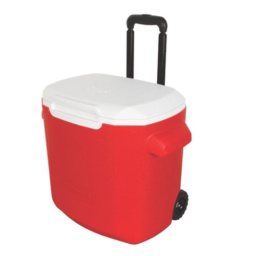 Hielera 28 Qt C/Ruedas 36 Latas Camping Playa Rojo Coleman