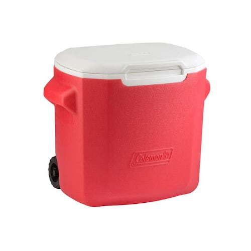 Hielera 28 Qt C/Ruedas 36 Latas Camping Playa Rojo Coleman