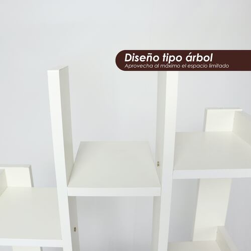 Librero organizador multifuncional de 15 espacios con repisas y cajón. Estante resistente y minimalista con espacios para almacenamiento. 