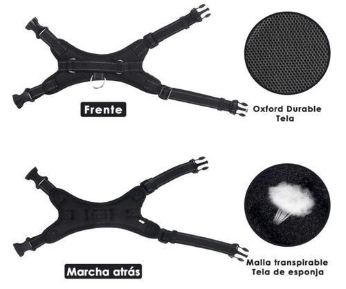 Arnés para Perro Talla S Antideslizante Negro