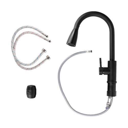 CNX Mezcadora Flexible Monomando para Fregadero Negro