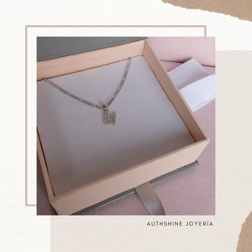 Collar de Inicial Authshine de Plata Ley 925 con Dije de Circonia Cúbica Letra R para Mujer