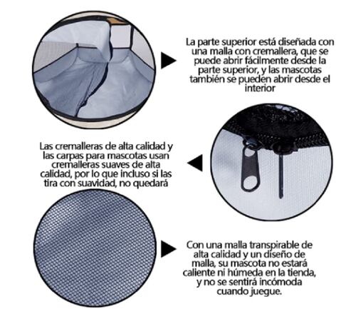 Casa  para Perros con Valla Plegable Gris 