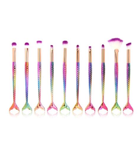 10 piezas de Pinceles de maquillaje de ojos Multicolor