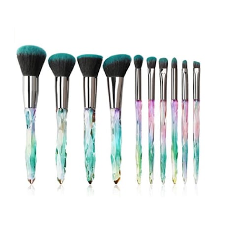 Kit de 10 Brochas de Mango Cristal Azul