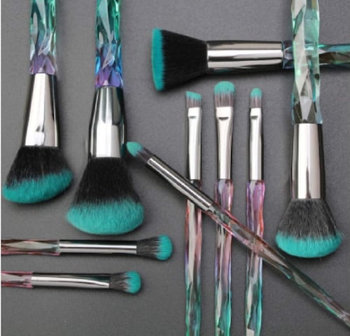 Kit de 10 Brochas de Mango Cristal Azul