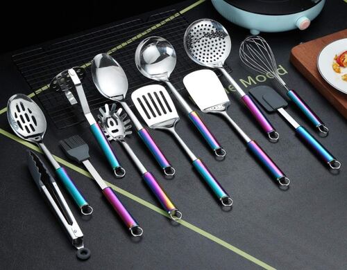 Juego de utensilios de cocina arcoíris 12 Piezas