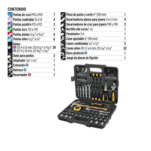 Set de Herramientas Pretul SET-109 Tool Set Autocle con Laves Combinadas dados Perico Martillo Desarmador