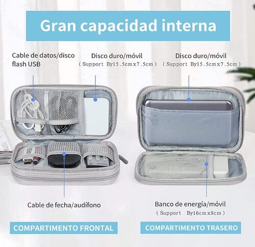 Estuche para Accesorios Electrónicos Universal Color Gris