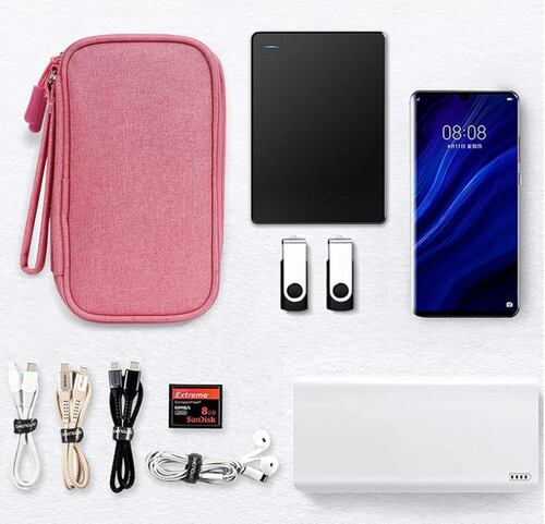 Estuche para Accesorios Electrónicos Universal Color Rosa