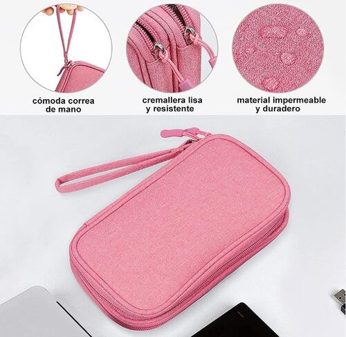 Estuche para Accesorios Electrónicos Universal Color Rosa