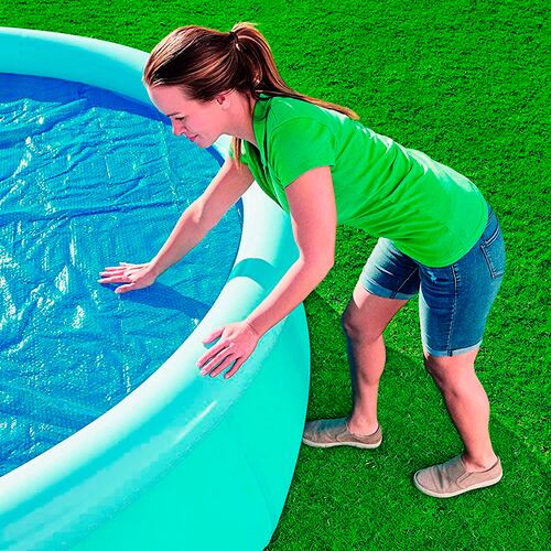Cubierta Cobertor Solar Para Alberca Piscina Redonda Azul De Burbuja 3.05 M Bestway.