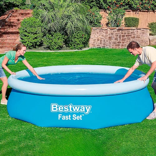 Cubierta Cobertor Solar Para Alberca Piscina Redonda Azul De Burbuja 3.05 M Bestway.