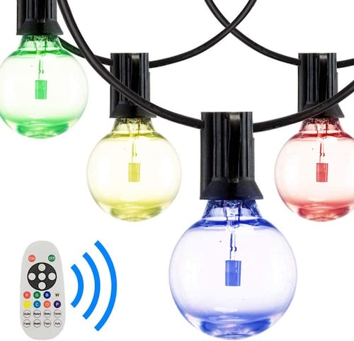 Cadena de luces LED RGB con 15 bombillas 29 Pies