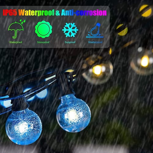 Cadena de luces LED RGB con 15 bombillas 29 Pies