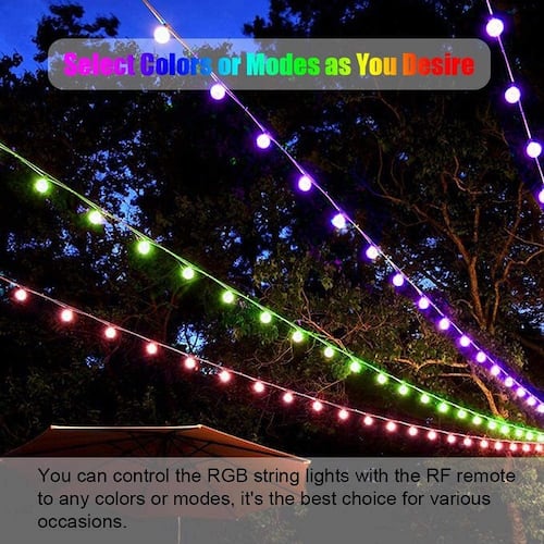 Cadena de luces LED RGB con 15 bombillas 29 Pies