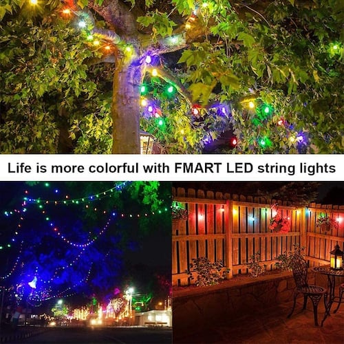 Cadena de luces LED RGB con 15 bombillas 29 Pies