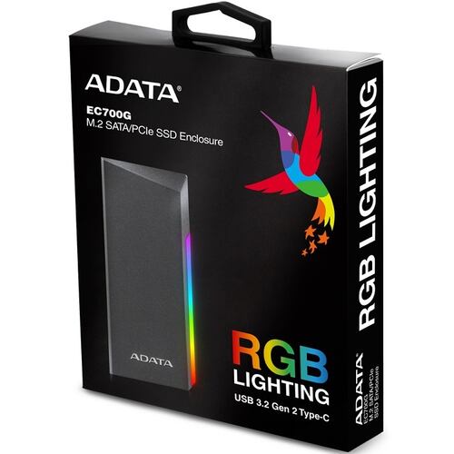 Enclosure Para SSD M.2 Adata EC700G a USB 3.2 PCIe/SATA AEC700GU32G2-CGY.
