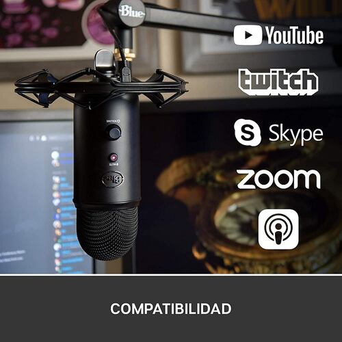 Microfono Profesional Blue Yeticaster USB Suspension Radius III Brazo Compass 988-000107