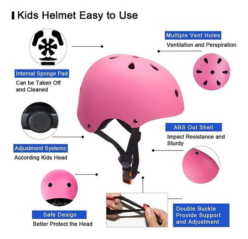 Casco De Bicicleta Para Niños 3 a 8 Años Rosa