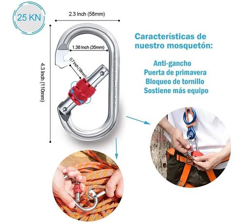 Cuerda Alpinismo 8mm Estático Escalada Paracord 10m Azul